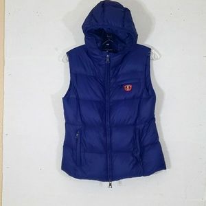 Blue Puffer Vest with Hoodie